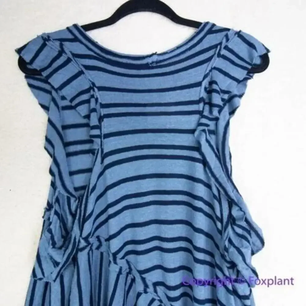 New! Free People Between The Lines Tunic Top dress in blue‎ , size XS